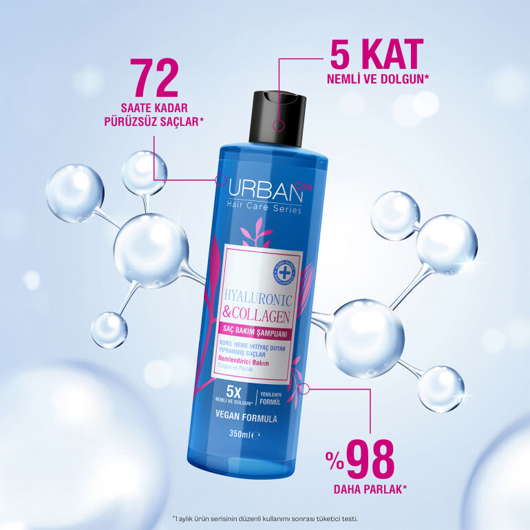 Hyaluronic & Collagen Ekstra Dolgunlaştırıcı Saç Bakım Şampuanı-350 ml-vegan