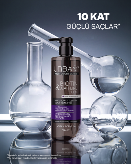 Men Kopexil İçeren Saç Dökülmesine Karşı Etkili Dolgunlaştıcı Şampuan - 500 ML- vegan