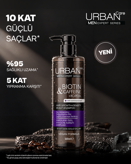 Men Kopexil İçeren Saç Dökülmesine Karşı Etkili Dolgunlaştıcı Şampuan - 500 ML- vegan