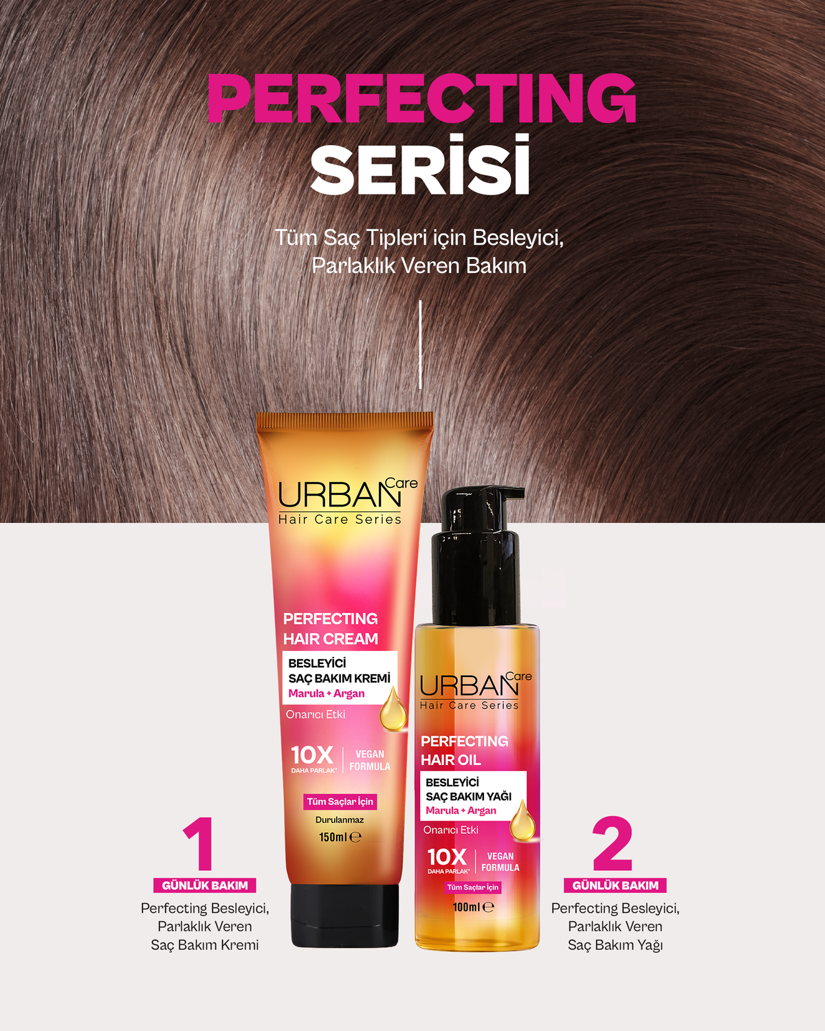 URBAN Care Perfecting Besleyici Parlaklık Veren Saç Bakım Yağı -100ML-vegan