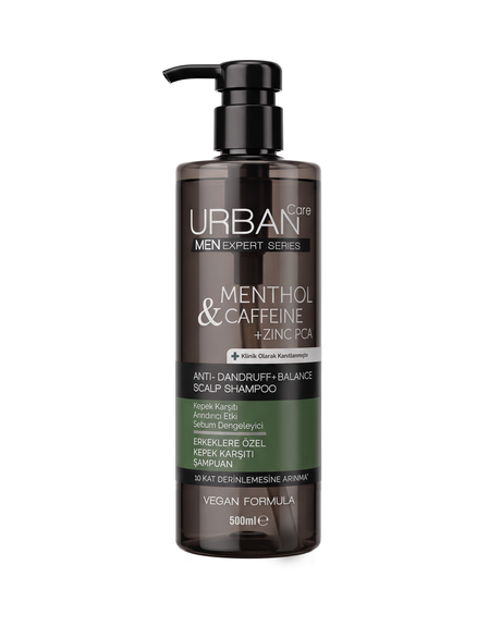 Men Çinko ve Mentol İçeren Kepeğe Karşı Etkili Arındırıcı Şampuan - 500ML - vegan