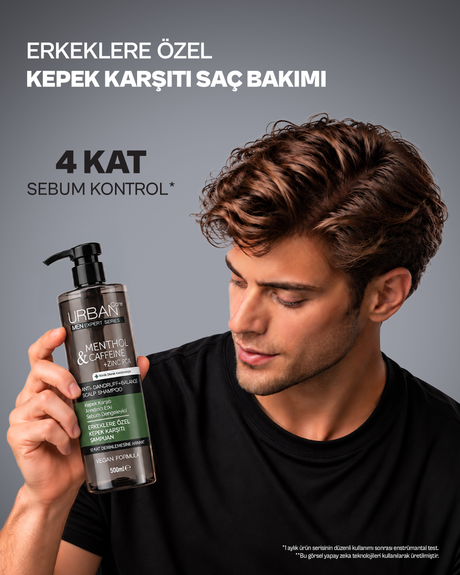 Men Çinko ve Mentol İçeren Kepeğe Karşı Etkili Arındırıcı Şampuan - 500ML - vegan