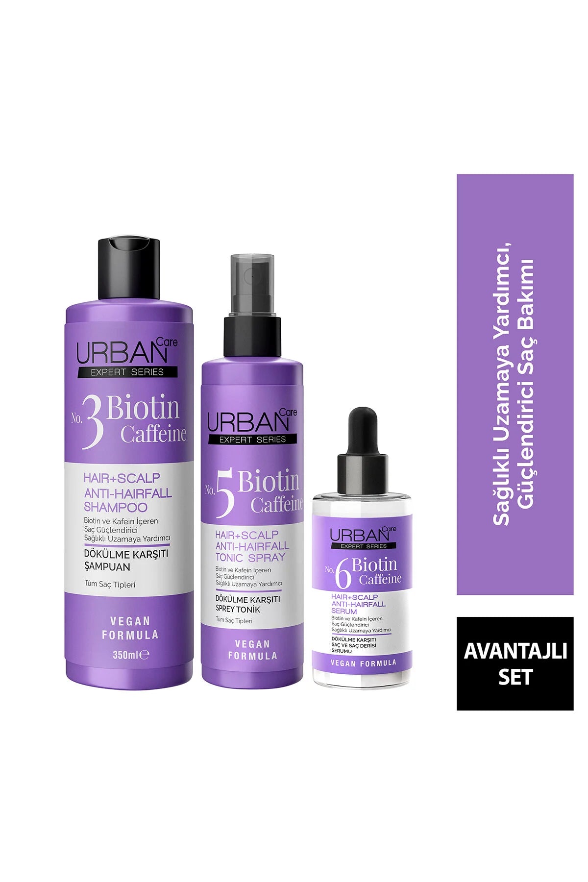 Expert Biotin ve Kafein Dökülme Karşıtı Şampuan & Tonik & Serum Saç Bakım Seti
