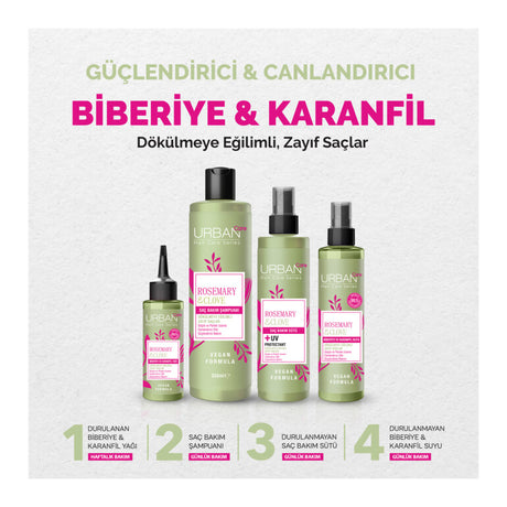 Rosemary & Clove Biberiye ve Karanfil Saç Bakım Yağı % 99.5 Doğal ve Saf 100 ML
