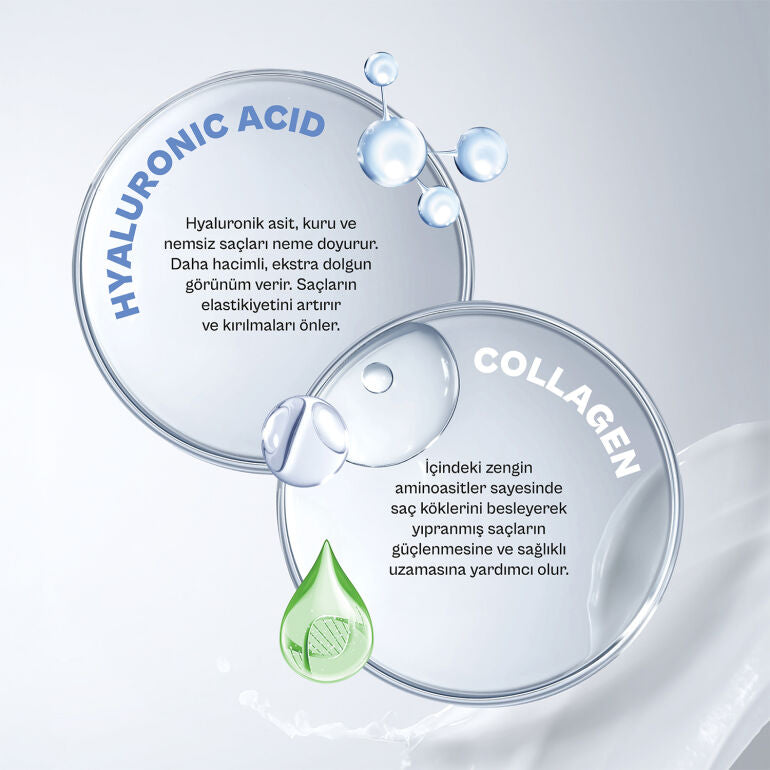 Hyaluronic & Collagen Ekstra Dolgunlaştırıcı Saç Bakım Şampuanı-350 ml-vegan
