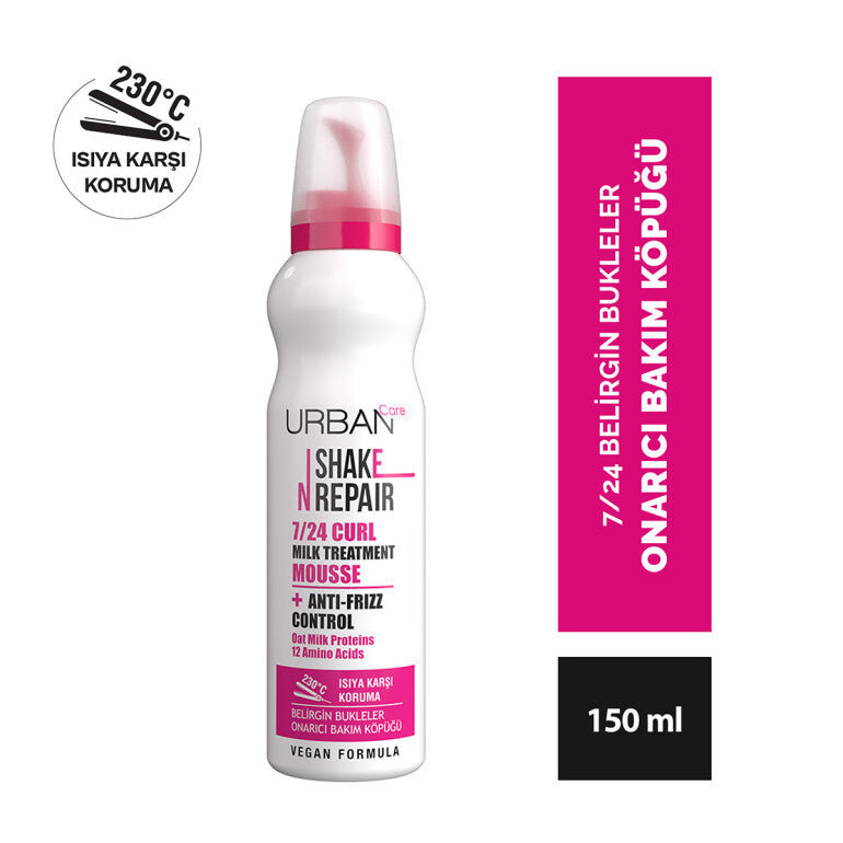Shake N Repair 7/24 Kabaran ve Bukleli Saçlara Özel Saç Bakım Köpüğü 150 ml-vegan