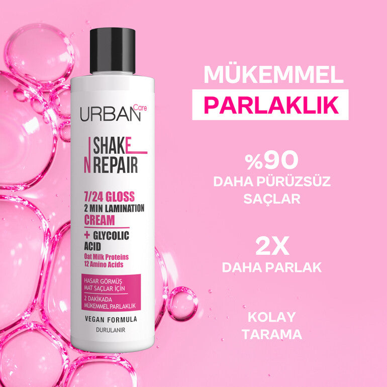 Urban Care Shake N Repair 7/24 Glikolik Asit Gloss Laminasyon Parlaklık Etkili Saç Bakım Kremi 200ml
