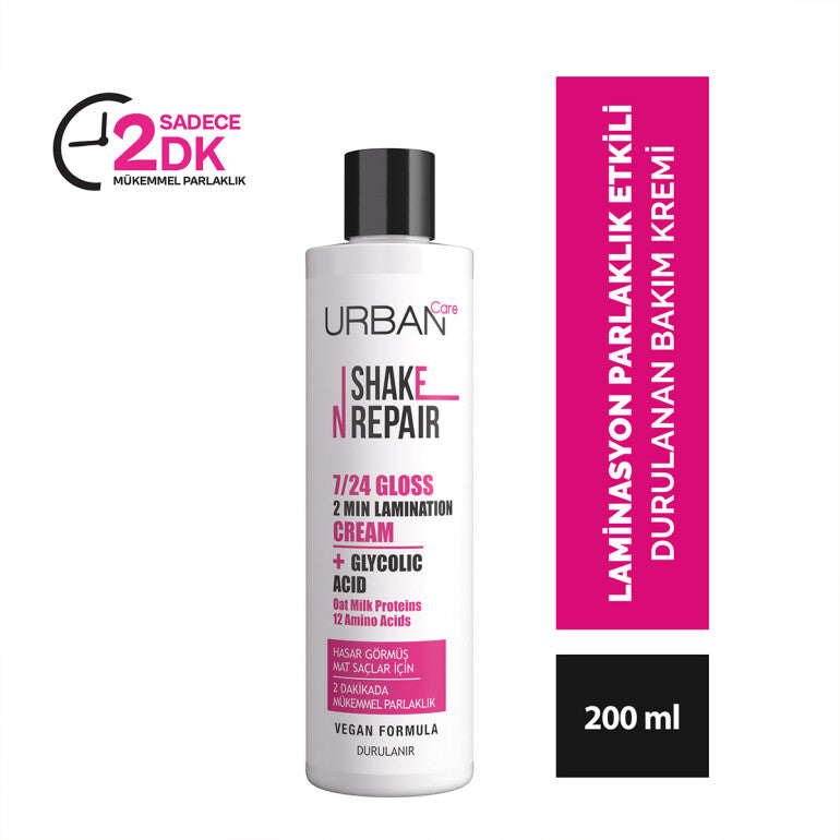 Urban Care Shake N Repair 7/24 Glikolik Asit Gloss Laminasyon Parlaklık Etkili Saç Bakım Kremi 200ml