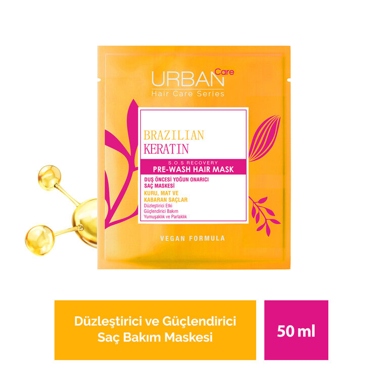 Brezilya Keratin Düzleştirici Etkili Duş Öncesi Saç Bakım Maskesi-50 ml