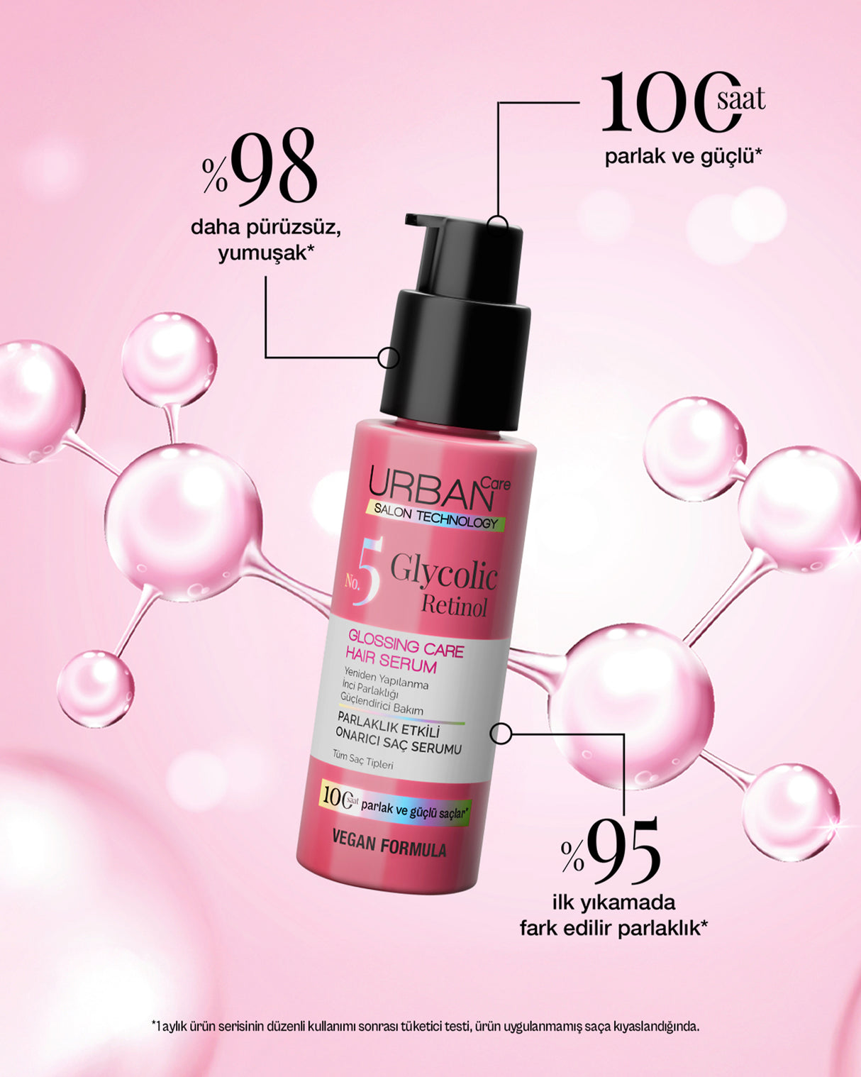 Glycolic Retinol Parlaklık Etkili Onarıcı Saç Bakım Serumu-100ml