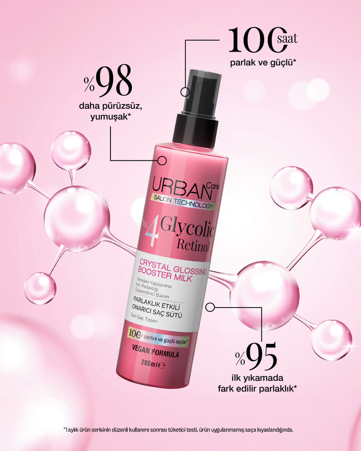 Glycolic Retinol Parlaklık Etkili Onarıcı Saç Bakım Sütü-200ml