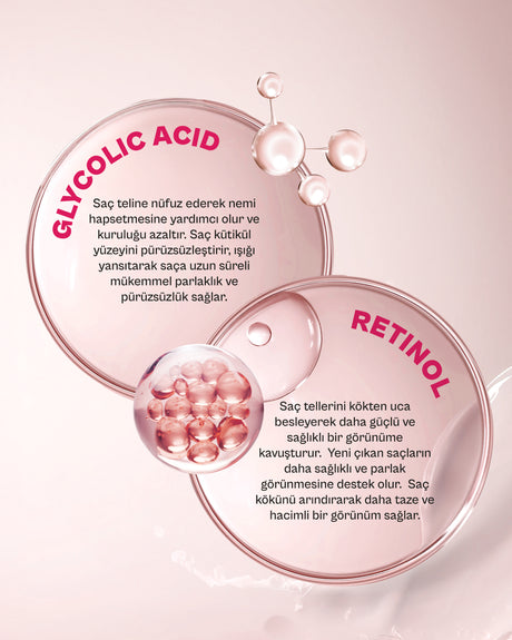 Glikolik Retinol Parlaklık Etkili Yoğun Onarıcı Saç Bakım Maskesi-230ml-vegan