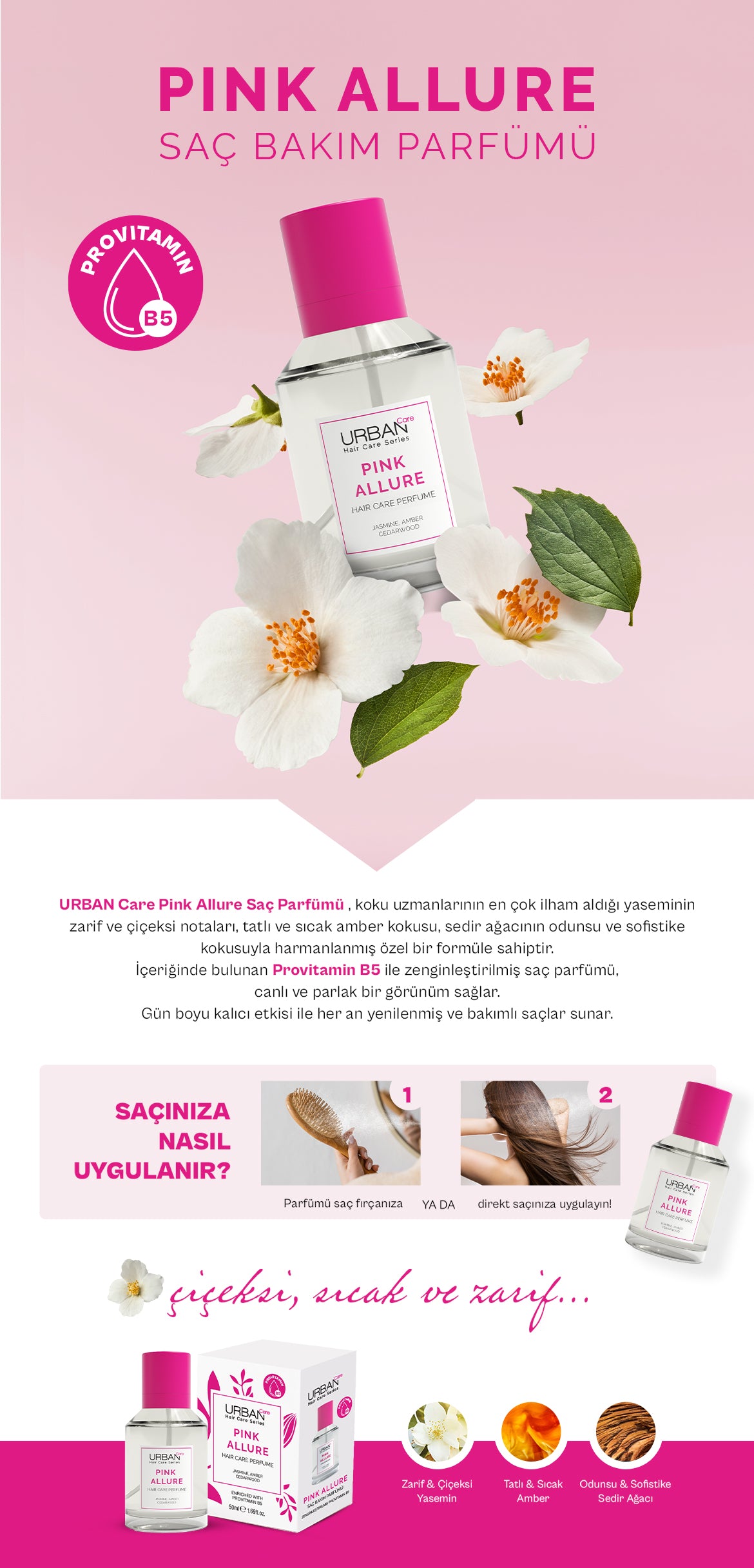 Pink Allure Saç Bakım Parfümü 50 ML - Detaylı Bilgi